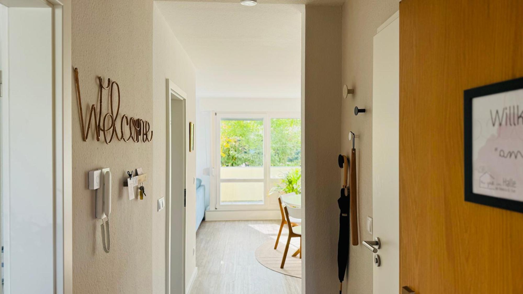 Fewo Am Park - 4P, Boxspringbett, Balkon, Smarttv, Gesundbrunnen, Familienfreundlich Halle  Dış mekan fotoğraf